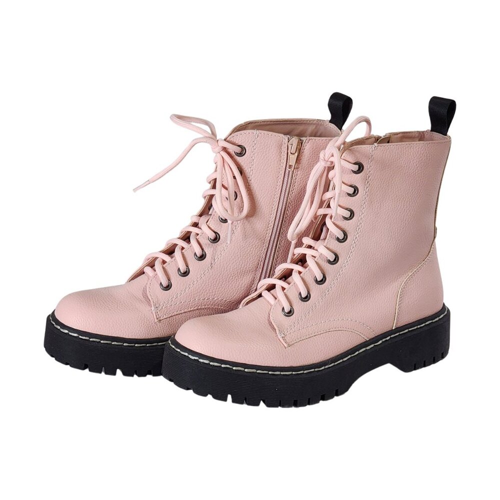 Pink Combat Boots by Mix No. 6   Size 6.5M   New  Never Worn - Picture 2 of 6